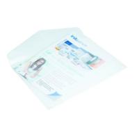 Initiative Polypropylene Press Stud Document Wallets A4 150 Sheet Capacity Clear