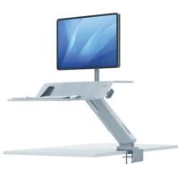 Fellowes Lotus Rt Sit Stand Workstation Single Screen White