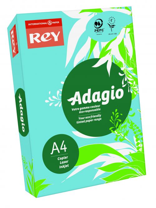 Rey Adagio Paper A4 80gsm Bright Blue (Ream 500) RYADA080X421 Plain Paper 83945PC