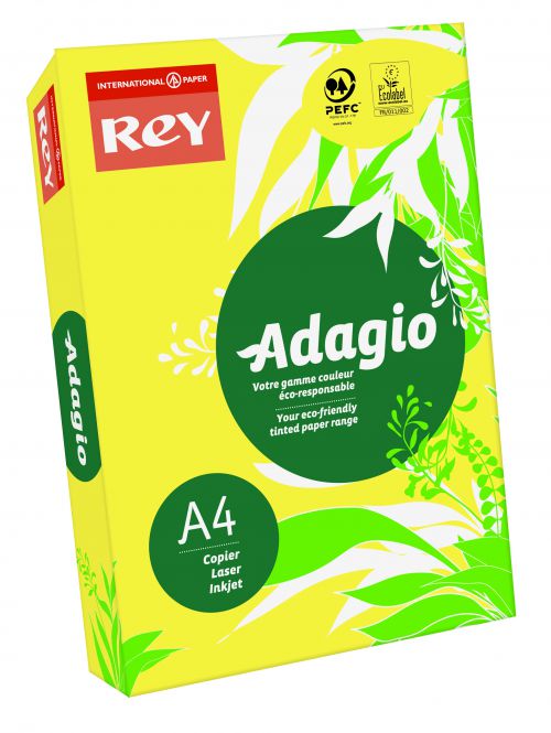 Rey Adagio Paper A4 80gsm Citrus (Ream 500) RYADA080X411