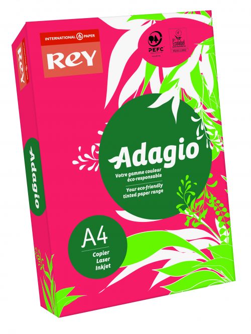Rey Adagio Paper A4 80gsm Deep Red (Ream 500) RYADA080X429