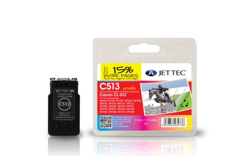 JET TEC Remanufactured Inkjet Cartridge Replaces Canon CL-513 Canon 2971B001AA