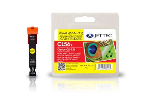 JET TEC Remanufactured Inkjet Cartridge Replaces Canon CLI526 Yellow Canon 4543B001
