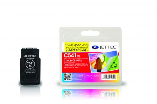 JET TEC Remanufactured Inkjet Cartridge Replaces Canon CL541XL Cyan/Magenta/Yellow Colour Pack Canon 5226B004