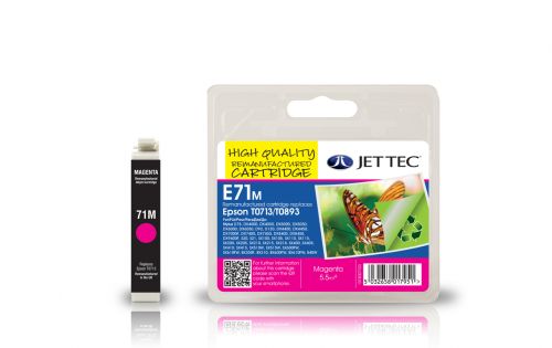 JET TEC Remanufactured Inkjet Cartridge Replaces Epson T0713 Magenta