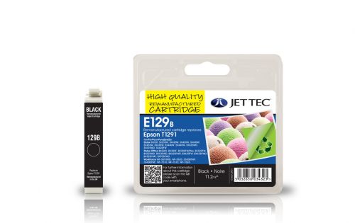 JET TEC Remanufactured Inkjet Cartridge Replaces Epson T1291 Black