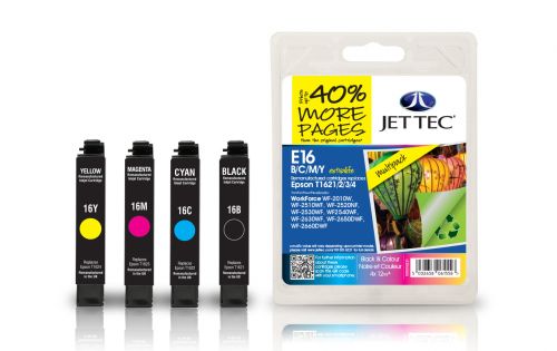 JET TEC Remanufactured Inkjet Cartridge Replaces Epson T1621/2/3/4 Black/Cyan/Magenta/Yellow Multipack 