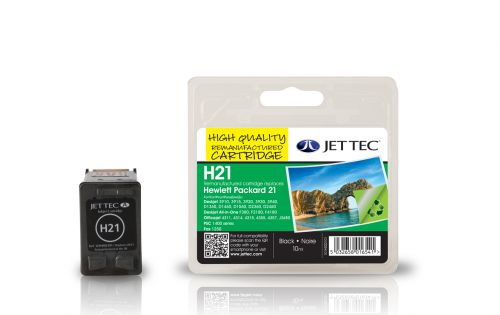 JET TEC Remanufactured Inkjet Cartridge Replaces HP 21 HP C9351AE Black