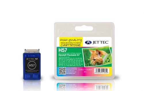 JET TEC Remanufactured Inkjet Cartridge Replaces HP 57 HP C6657AE Cyan/Magenta/Yellow Colour Pack
