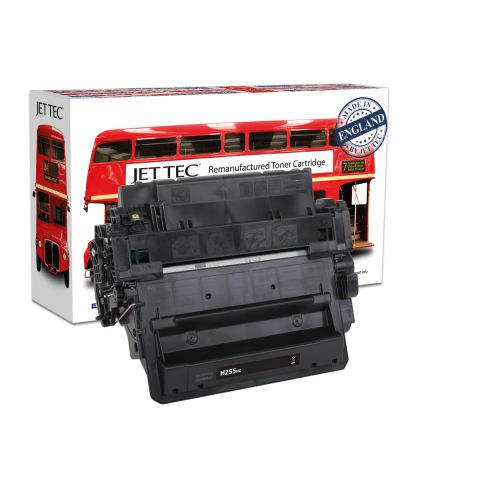 JET TEC Remanufactured HP 55X Laser Toner Cartridge Replaces HP CE255X Black High Capacity