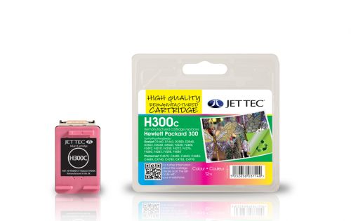 JET TEC Remanufactured Inkjet Cartridge Replaces HP 300 Cyan/Magenta/Yellow Colour Pack HP CC643EE