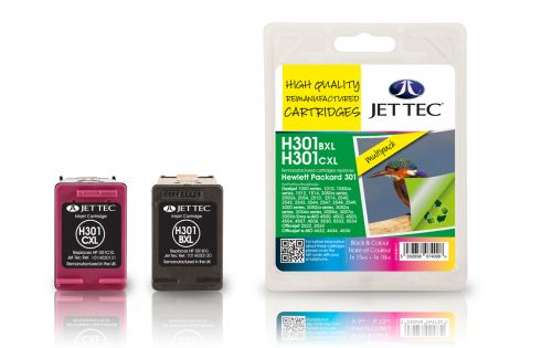 JET TEC Remanufactured Inkjet Cartridge Replaces HP H301XLB/C 