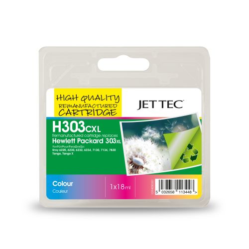 JET TEC Remanufactured Inkjet Cartridge Replaces HP 303XL HP T6N03AE Colour