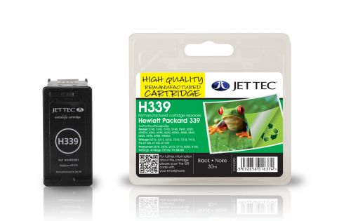 JET TEC Remanufactured Inkjet Cartridge Replaces HP 339 HP C8767EE Black