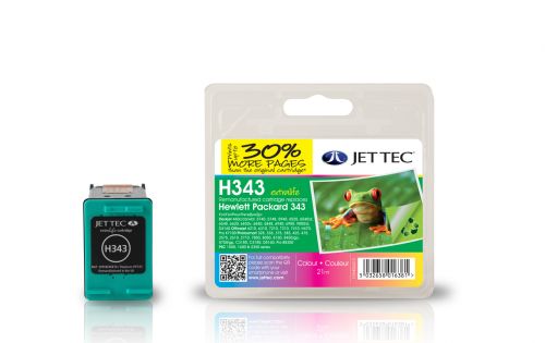 JET TEC Remanufactured Inkjet Cartridge Replaces HP 343 HP C8766EE Cyan/Magenta/Yellow Colour Pack