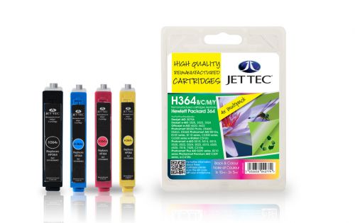 JET TEC Remanufactured Inkjet Cartridge Replaces HP 364 HP N9J73AE Black/Cyan/Magenta/Yellow Multipack