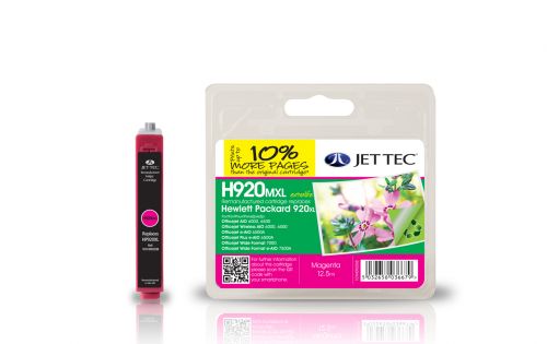 JET TEC Remanufactured Inkjet Cartridge Replaces HP 920XL HP CD973AE Magenta