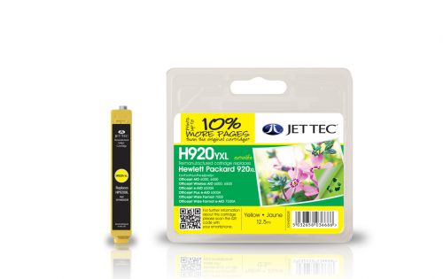 JET TEC Remanufactured Inkjet Cartridge Replaces HP 920XL HP CD974AE Yellow