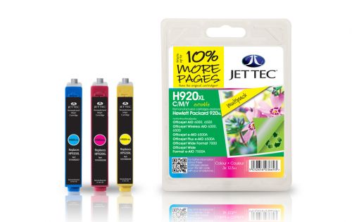 JET TEC Remanufactured Inkjet Cartridge Replaces HP 920XL HP CH081AE Colour Pack