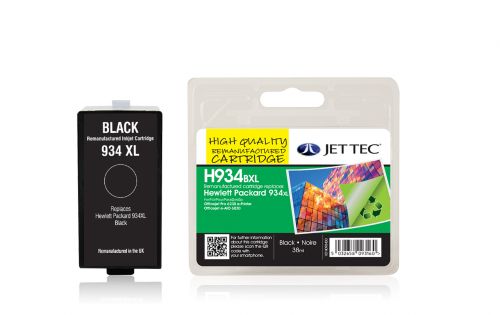 JET TEC Remanufactured Inkjet Cartridge Replaces HP 934XL HP C2P23AE