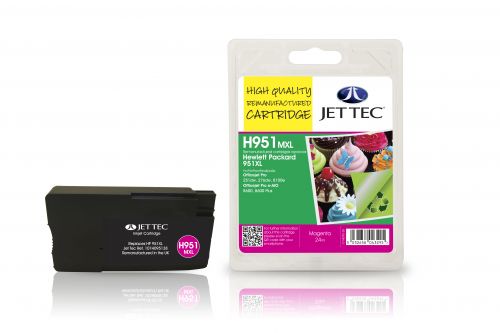 JET TEC Remanufactured Inkjet Cartridge Replaces HP 951XL HP CN047AE Magenta