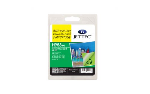 JET TEC Remanufactured Inkjet Cartridge Replaces HP 953XL Black HP L0S70AE