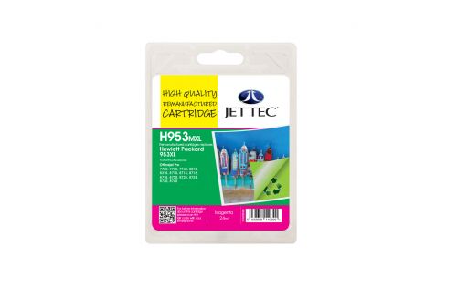 JET TEC Remanufactured Inkjet Cartridge Replaces HP 953XL Magenta HP F6U17AE