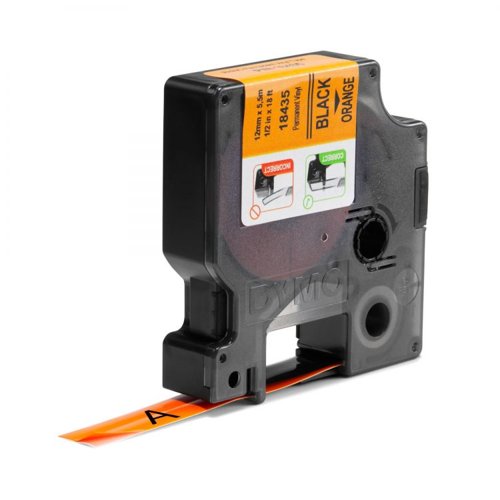 Dymo 18435 12mm Orange Vinyl Tape - S0718490