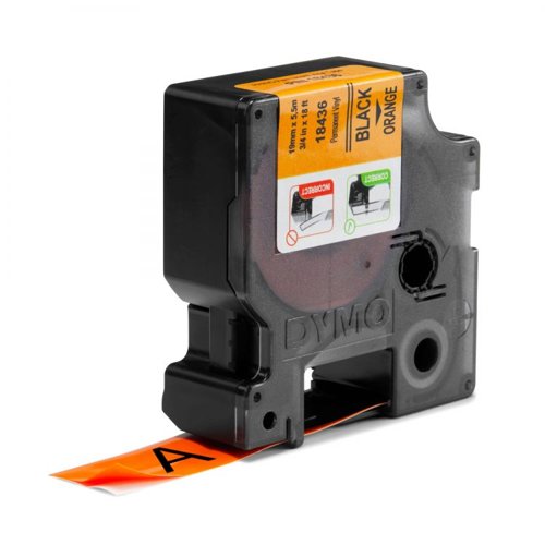 Dymo 18436 19mm Orange Vinyl Tape - S0718500