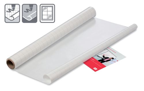 Instant whiteboard is made for quick, short-term projects at home or in the office. The electrostatic film sticks to any surface and can be repositioned easily leaving no adhesive or residue. The electrostatic film tears into 600x800mm sized sheets.