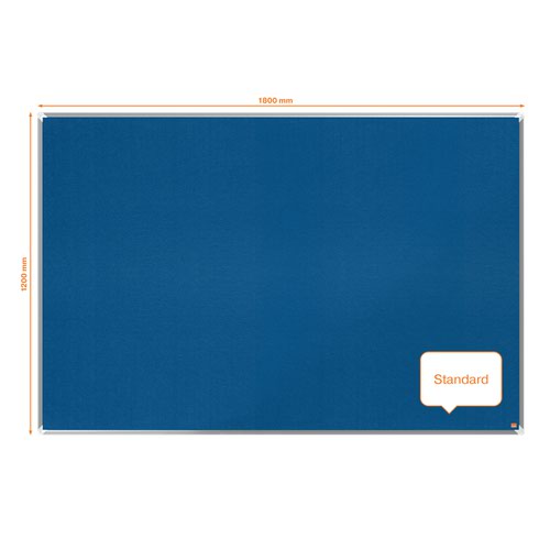 Nobo 1915192 Premium Plus Blue Felt Notice Board 1800x1200mm