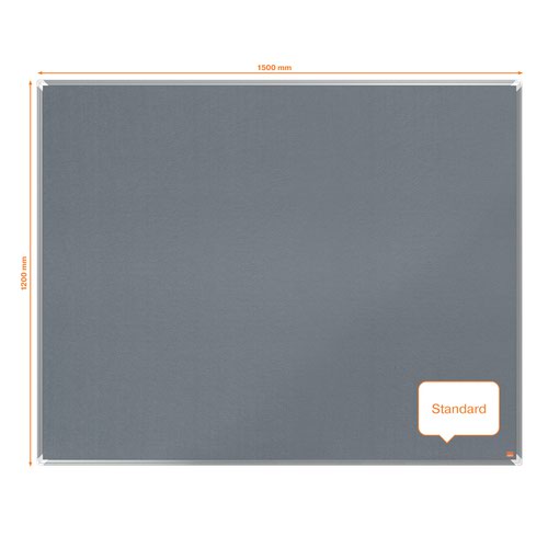 Nobo 1915198 Premium Plus Grey Felt Notice Board 1500x1200mm