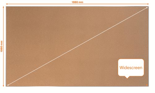 Nobo 1915418 Impression Pro 1880x1060mm Widescreen Cork Notice Board