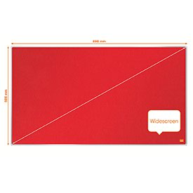 Nobo 1915420 Impression Pro 890x500mm Widescreen Red Felt Notice Board