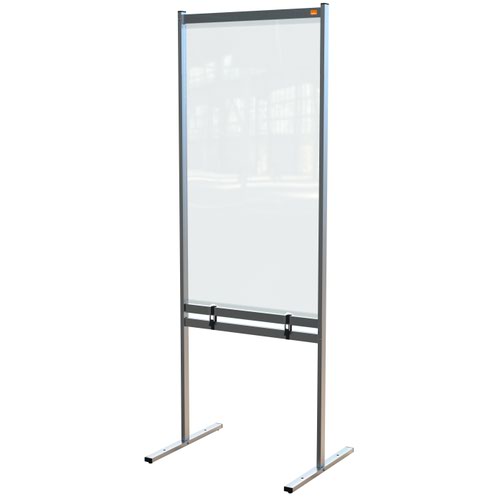31190J - Nobo 1915558 Premium Plus Clear PVC Free Standing Protective Divider Screen 780x2060mm