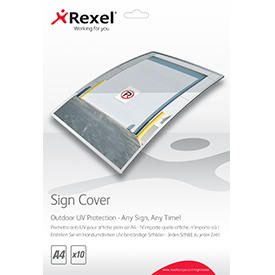 Rexel 2104248 Signmaker Outdoor UV Sign Covers A4 Pack of 10