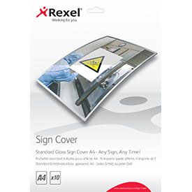 Rexel 2104251 Signmaker Standard Gloss Sign Covers A4 Pack of 10