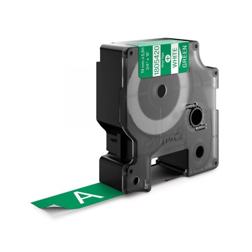 Dymo 1805420 19mm White on Green