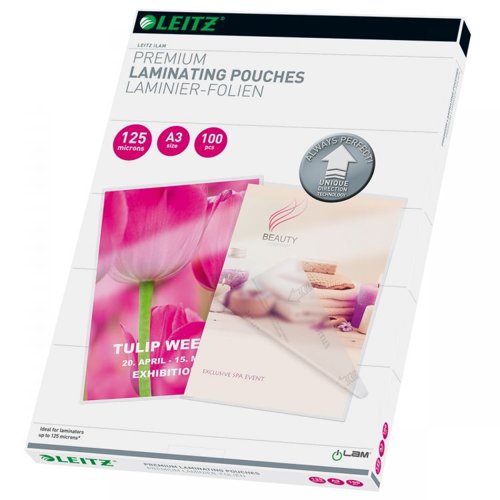 Leitz 74880000 A3 UDT iLAM 2 x 125 Micron Pouch 100Pk Laminating Pouches 23552J Active Group  | Business Supplies. Workwear. Furniture. Promotional Merchandise. Business Technology
