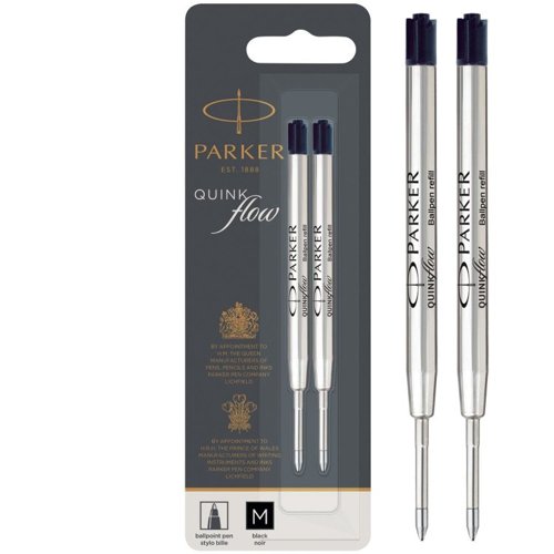 Parker 1950372 Quinkflow Ball Pen Refill Black Ink Medium Box of 12 Refill Ink & Cartridges 28189J Active Group  | Business Supplies. Workwear. Furniture. Promotional Merchandise. Business Technology