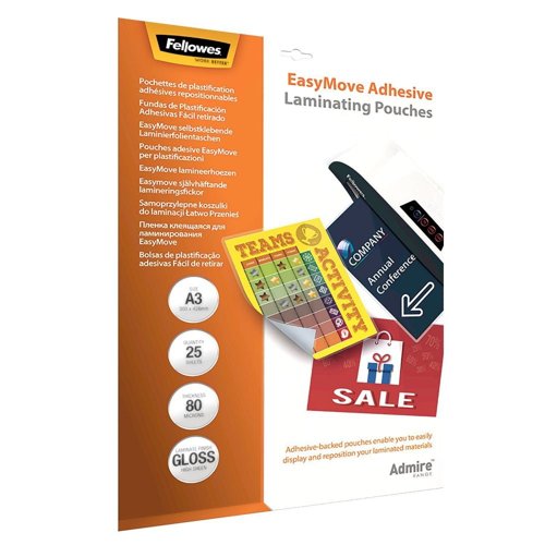 Fellowes Admire A3 Laminating Pouches - Easy Display Pack 25