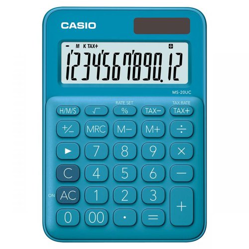 Casio MS-20UC Blue Compact Desk Calculator