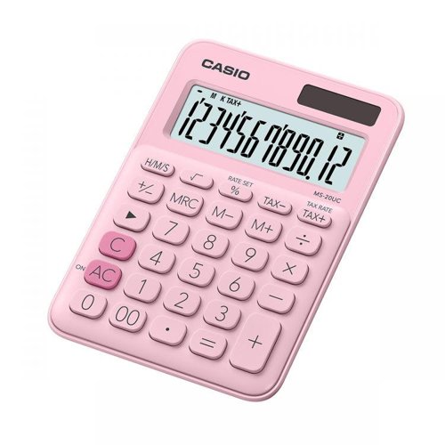 Casio MS-20UC Pink Compact Desk Calculator