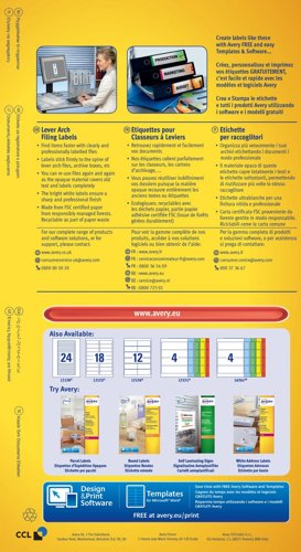 Avery L7171-25 Filing Labels 25 sheets - 4 Labels per Sheet