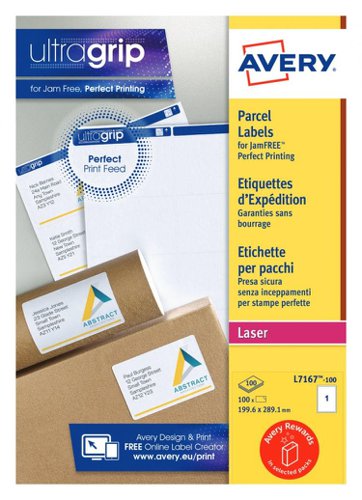 Avery L7167-100 Parcel Labels 100 sheets - 1 Label per Sheet | 29171J | Avery UK