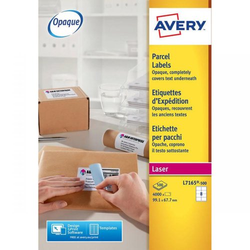 Avery L7165-500 Parcel Labels 500 sheets - 8 Labels per Sheet