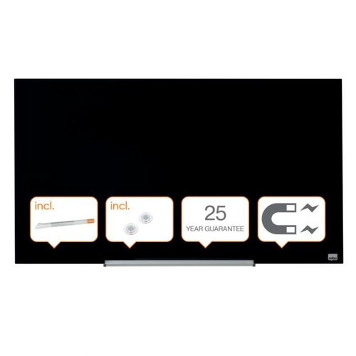 Nobo 1905180 Black Impression Pro Glass Magnetic Whiteboard 1000x560mm