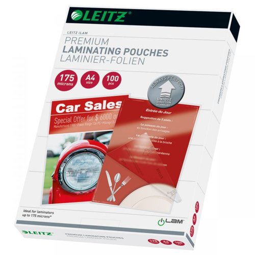 Leitz 74830000 A4 UDT iLAM 2 x 175 Micron Pouch 100Pk Laminating Pouches 29903J Active Group  | Business Supplies. Workwear. Furniture. Promotional Merchandise. Business Technology