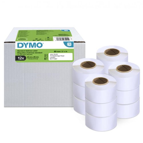 Dymo 99010 12 Rolls LW Standard Address Labels 28 x 89mm 30353J