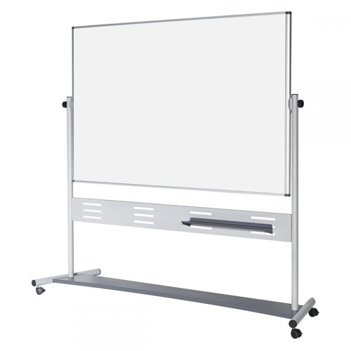 Bi-Office Evolution Revolving Whiteboard; Double-Sided Ceramic Surface; Aluminium Structure With Grey Details; 150x120cm